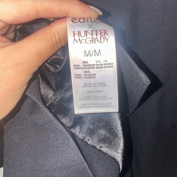Edited x Hunter McGrady Womens Classic Blazer Black 4-Button Jacket Medium NWT - Picture 7 of 7